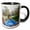 Black/White, variant on 3drose, Rainawari, Srinagar, Jammu, Kashmir, India. Boats on Dal Lake., 15oz Mug