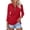 Red, variant on Women's 3/4 Sleeve V Neck Zippered Solid Collar Shirt Sweatshirt High Low Shirt 3x Glitter Shirt Shirts with Lace for Women Women's Tunic Blouses Long Tops for Leggings Low Back plus Tunic Oversized