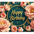 thumbnail image 3 of Floral Themed Happy Birthday Banner Background Party Decoration Backdrop Photography Props for Birthday Party Celebrations Decorations Events Photo Booths, 3 of 6