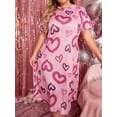 thumbnail image 5 of Plus Size Women's Love Heart Printed T-Shirt Dress For Sleepwear, 5 of 5