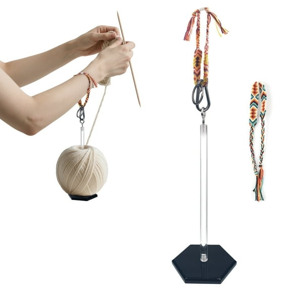Waxgamo Wrist Yarn Holder, Portable Wrist Yarn Ball Minder Stand with Crossbody Strap, Acrylic Yarn Organizer Storage Knitting Supplies Crocheting Gift for Craft Lover