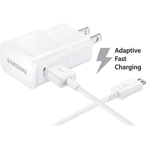 Samsung Galaxy J3 Adaptive Fast Charger Micro USB Cable Kit! [1 Wall Charger + 3 FT Micro USB Cable] AFC uses Dual voltages for up to 50% Faster Charging! - Bulk Packaging - New