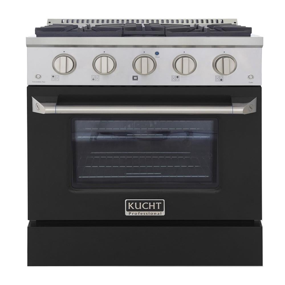 Pemberly Row 30" 4.2 cu. ft. Dual Fuel Range Propane Gas Sealed Burners in Black