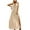 Khaki, variant on Fesfesfes Women Gowns England Loose Sleeveless Solid V-Neck Slim Fit Split Floor-Length Dress or