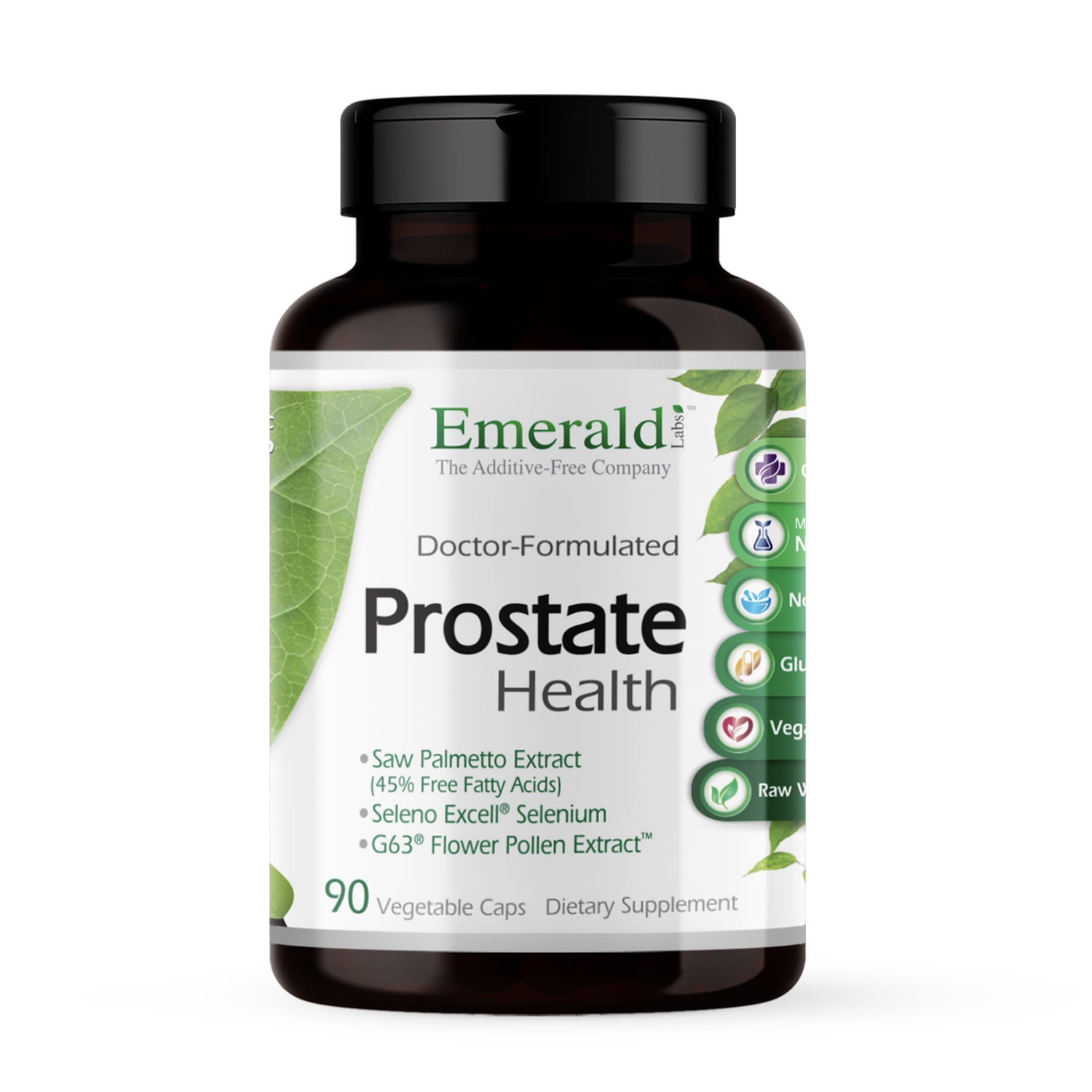 Emerald Labs Prostate Health with Saw Palmetto Extract, Zinc and Selenium with Inflammation Support for Men's Health - 90 Vegetable Capsules