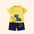 thumbnail image 3 of Ropa de moda para niños y niñas, conjuntos de Top y pantalones cortos de 2 piezas, 100% algodón, suave, ropa de verano para bebés, camiseta y pantalones cortos, 3 of 4