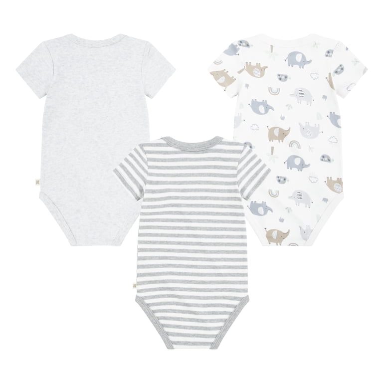 Huggies Baby Boy Organic Cotton Bodysuits, 3-Pack photo 2
