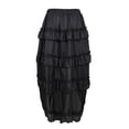 thumbnail image 2 of Stay Corset Women's Victorian Steampunk Skirt Ruffle High Low Outfits Gothic Overskirt Plus Size Pirate Dressing Black Size L, 2 of 4