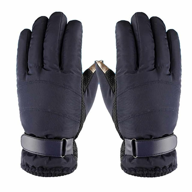 tamizeot 2PCS Men Waterproof Warm Soft Winter Gloves Warmer Outdoor Riding NEW blue 1Set