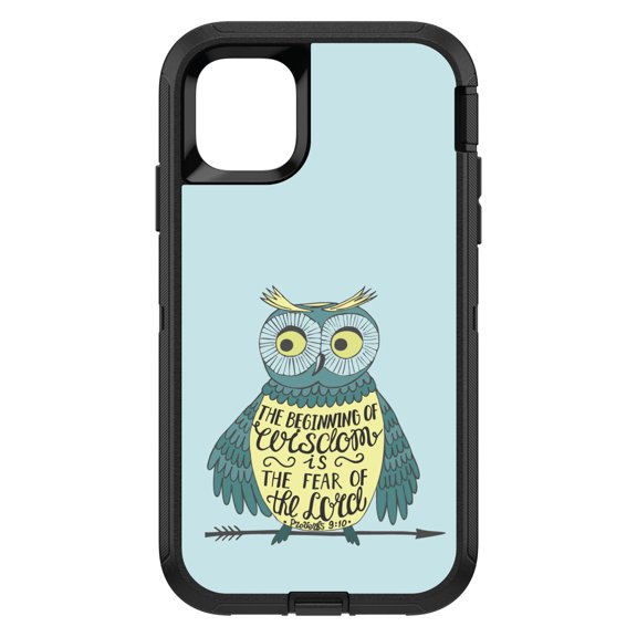DistinctInk Custom SKIN / DECAL compatible with OtterBox Defender for iPhone 11 Pro MAX (6.5" Screen) - Proverbs 9:10 - Beginning of Wisdom is Fear of Lord