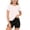 A89 White, variant on Teen Girls 2 Piece Athletic Outfit Short Sleeve Sporty Tee Shirt Top And Stretch Biker Shorts Set Summer Workout Tracksuit Activewear Gym Suit Casual Apparel