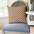 thumbnail image 3 of Block Print Throw Pillow Covers 20x20 Inch Set of 2 Vintage Floral Pale Brown Boho Outdoor Spring Fall Cottage Decorations Decorative Throw Pillows Cases for Home Bed Living Room Couch Decor, 3 of 6