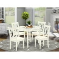 thumbnail image 2 of Atlin Designs 5-piece Dining Set with Fabric Chairs in Linen White, 2 of 6