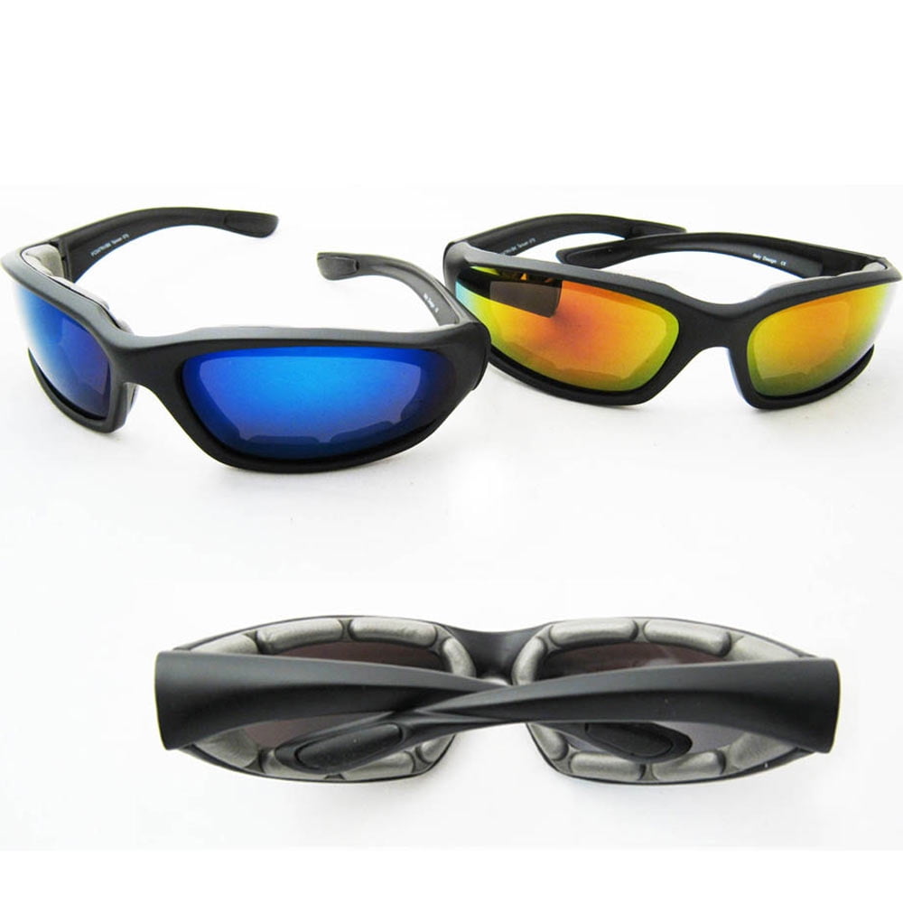 2 Pair Chopper Padded Wind Resistant Sunglasses Motorcycle Sports