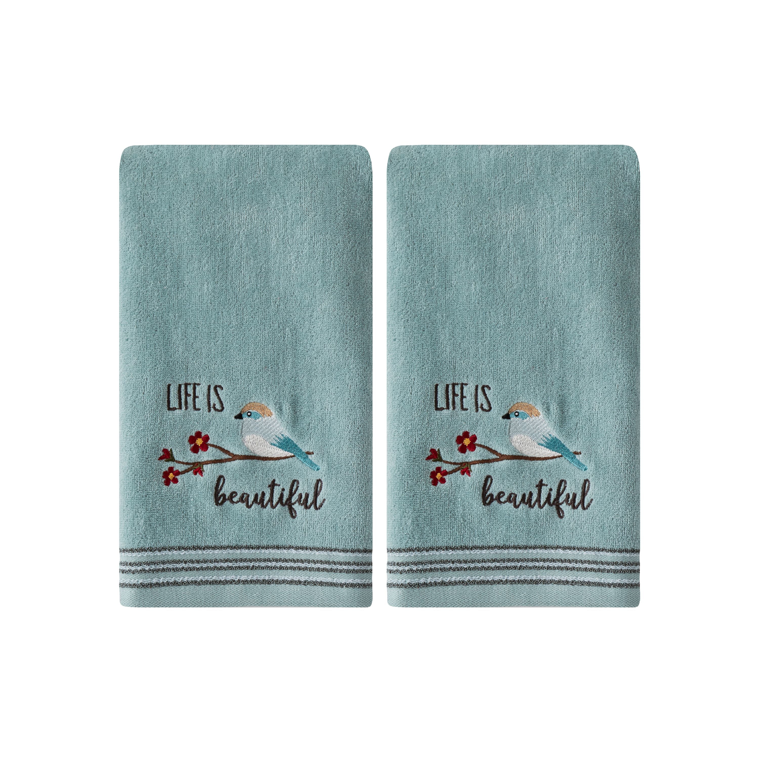 SKL Home Life Is Beautiful 2 Pc Hand Towel Set