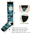 thumbnail image 3 of FORMRS Womens Knee High Socks Casual Long Thick Travel Daily Wear, 1 Pair, Light Blue Geometric Pattern, 3 of 6
