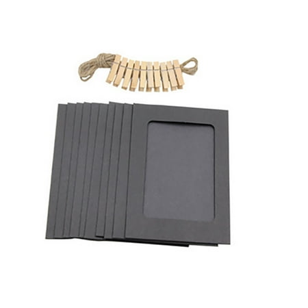 

[Aligament] 10Pcs 6Inch Paper Photo Flim Diy Wall Picture Hanging Frame Album+Rope+Clips Set