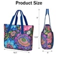 thumbnail image 3 of Tote Bag for Women - Colorful Floral Pattern Shoulder Bag - Large Utility Work Duffle Bag with Zipper Handbag for Travel, Work, Sprots, 3 of 5