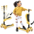 thumbnail image 1 of Patineta Scooter Hurtle con 3 Ruedas Luces LED Ajustable Asiento Plegable con Freno Infantil Amarillo Hurtle H3843556, 1 of 2