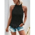 thumbnail image 5 of Women'S Tank Tops Hollow Out Lace Boho Blouse Eyelet Embroidery Sleeveless Tops Shirts Black M, 5 of 9