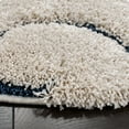 thumbnail image 4 of SAFAVIEH Florida Doug Floral Vines Geometric Shag Area Rug, Cream/Blue, 4' x 4' Round - Transitional Modern Design, Cream & Blue, Non-Shedding & Easy Cleaning, Ultra Plush Thick Pile, Ideal for Livin, 4 of 11