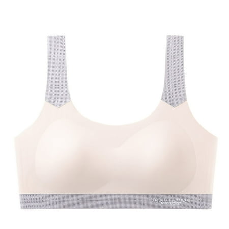Yyeselk Women s Wireless Seamless Vest Bras Full Coverage Comfort Sports Bra Push Up Padded Wirefree Soft Bra Bras for Teen Girls Pink M
