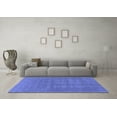 thumbnail image 3 of Ahgly Company Machine Washable Indoor Square Solid Blue Modern Area Rugs, 5' Square, 3 of 4