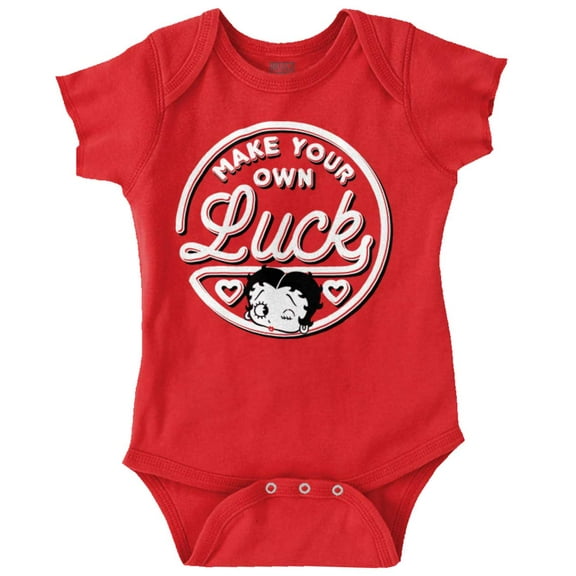 Betty Boop Your Own Luck Girl Power Bodysuit Jumper Girls Infant Baby Brisco Brands NB