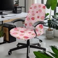 thumbnail image 2 of POLERO Stretch One Piece High Back Rotating Chair Slipcover, Strawberry Daisy Elastic Brushed Fabric Chair Protector Cover for Home Workspace, 2 of 7