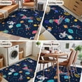 thumbnail image 5 of Navy Blue Space Area Rugs 2.7'x5', Washable Small Throw Rugs for Kitchen Bedroom, Rocket Planet Star Colorful Indoor Outdoor Rug Non-Slip Low Pile Carpet Runner Reversible Floor Mats, 5 of 8