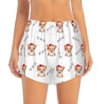 thumbnail image 2 of Rateoe Corgi With Santa Claus Hat Printed 2 in 1 Women's Workout Shorts for Athletic Gym Running Shorts with Phone Pockets-Small, 2 of 7