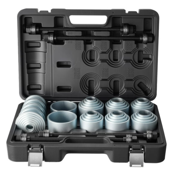 VEVOR Pull and Press Sleeve Kit, 36 PCS, Steel Bush Removal Insertion Sleeve Tools with Carrying Case, Compatible with LCV and HGV Engines, for Removing and Installing Bushings, Bearings, and Seals