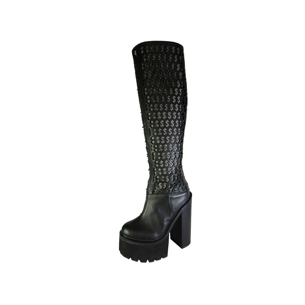 the band knee high platform boot jeffrey campbell