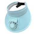 thumbnail image 4 of Sombrero con visera para mujer con ventilador USB, de moda, duradero, tres velocidades ajustables, sombrero de jardín, gorra para exteriores Azul Salvador Sombrero de enfriamiento del ventilador, 4 of 10
