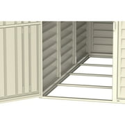 Duramax 4 x 8 SideMate Plastic Storage Shed + Foundation for Garden, Patio and Backyard