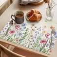 thumbnail image 3 of Spring Floral Placemats Set of 4 Pink Blue Flowers Butterfly Farmhouse Place Mats Indoor Wipeable Table Mats Washable Cloth Dining Table Placemats for Kitchen Holiday Party Home Decor 13x19 Inch, 3 of 9