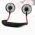 thumbnail image 2 of Ventilador personal manos libres con diseño de auriculares, portátil, con banda para el cuello, mini ventilador con USB recargable para viajes, exteriores y oficina (negro), 2 of 7
