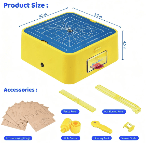 Kid-Safe Cardboard Cutting Toy for Ages 4+ | STEM Educational Electric Craft Tool with Lighted Scrap Drawer & Durable Aluminum Panel