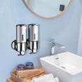 thumbnail image 5 of Tuvgenk Gray 2-Chamber Soap Dispenser, Wall Mounted Shampoo Bottle for Bathroom, No Drill Holder, Refillable for Shower Gel, 5 of 6