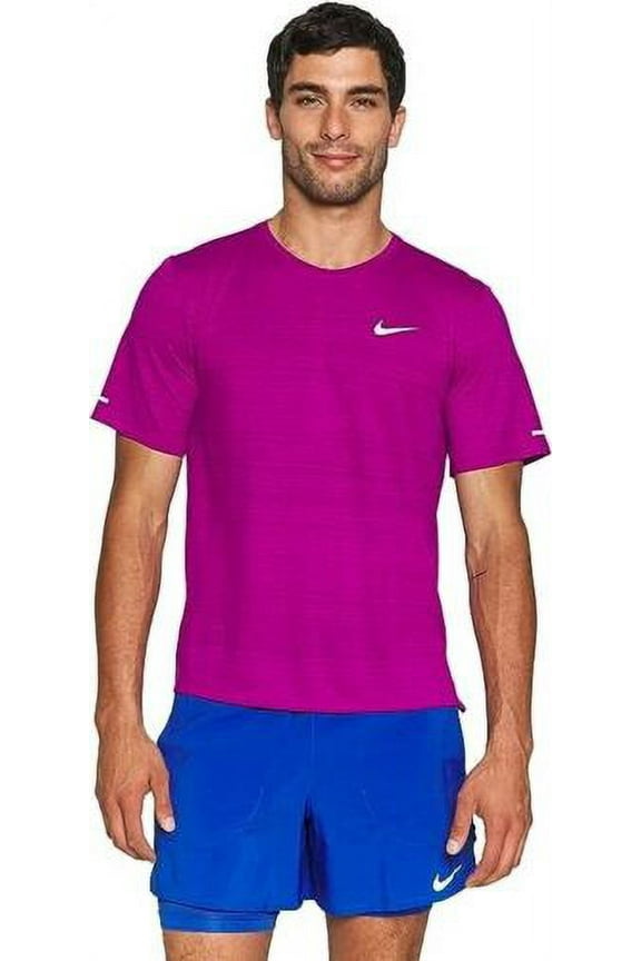 Men's Dri-FIT Miler Short-Sleeve Running Top Purple NWT Size Medium