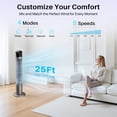 thumbnail image 6 of 35” Tower Fan, 5 Speeds, 4 Modes, 60° Oscillation, 12H Timer, Child Lock, Portable Cooling Fan for Bedroom, Office, Desk, or Table, Titanium Metallic gray, 6 of 7