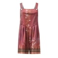 thumbnail image 4 of DDAPJ pyju Rompers for Women 2025 Trendy Boho Floral Shorts Jumpsuits Summer Casual Loose Sleeveless Bib Overalls Wide Leg Short Romper with Pockets Today Hot Pink L, 4 of 4