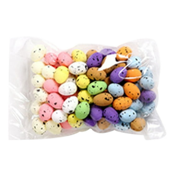 100 Foam Easter Eggs for Crafts Party Decorations Home Decor Reusable Assorted Designs