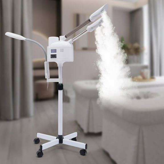 Professional 3 in 1 Facial Steamer Upgrade Esthetician Steamer with hot & Cold Nozzle LED Magnifying Lamp Beauty Salon Spa