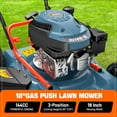 thumbnail image 5 of SENIX Gas Lawn Mower, 18in Cutting Blade / 19in Cutting Deck, 144cc 4-Cycle Engine Push Mower with Side Discharge, 5 of 14