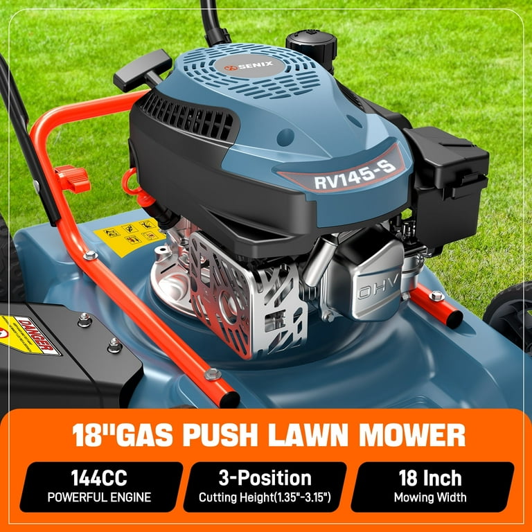 Walmart Black Friday Deals 2025 SENIX 18in Gas Lawn Mower, 144cc 4