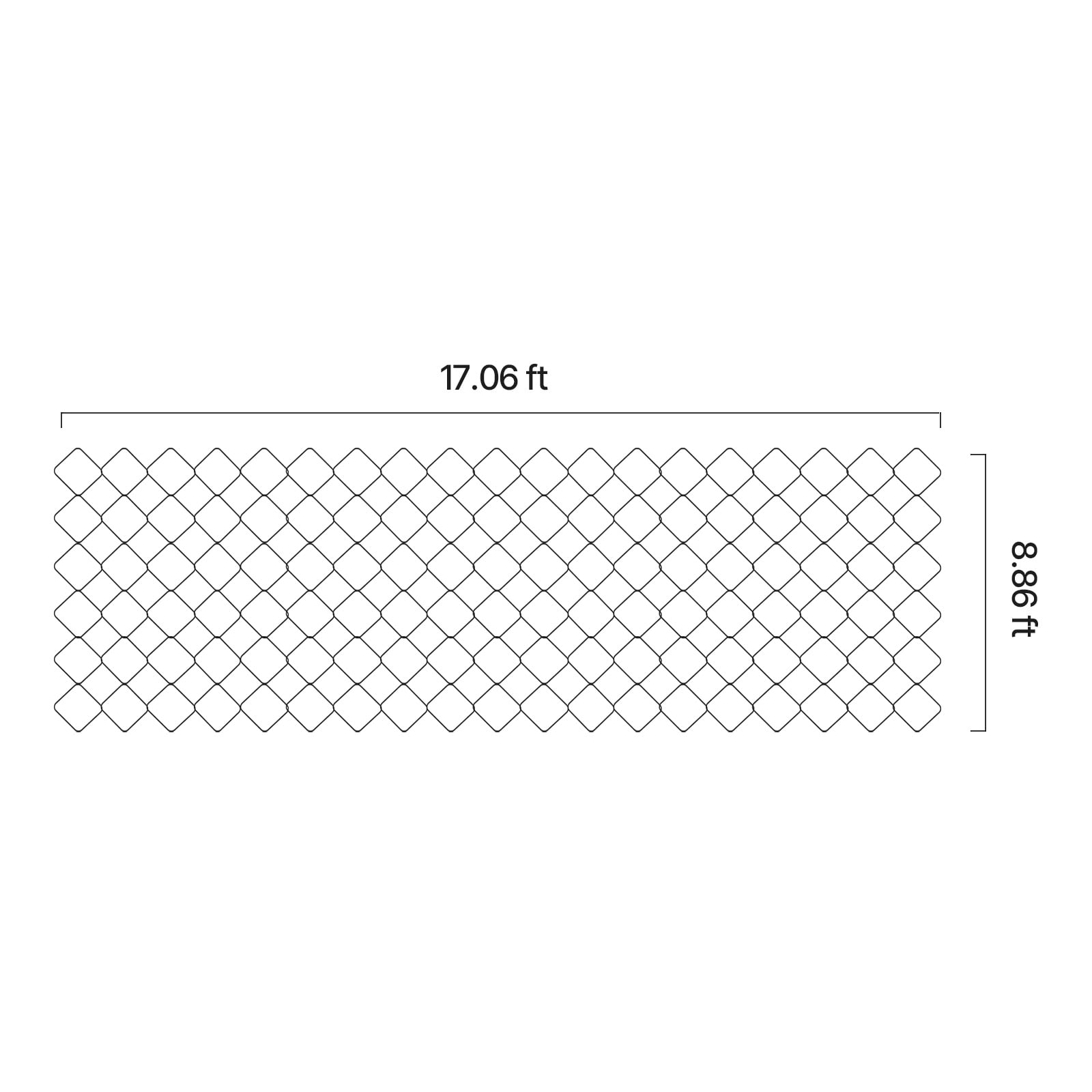 KFFKFF 2-Inch Deep Gravel Grid, 17.06 x 8.86 FT / 5200 x 2700 mm, Supports 1880 LBS Per Sq ft, Permeable Ground Stabilizer for Driveways, Gardens, Patios, Walkways, and RV Parking