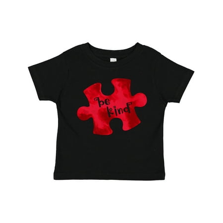 

Inktastic Autism Awareness Be Kind Red Puzzle Piece Gift Toddler Boy or Toddler Girl T-Shirt