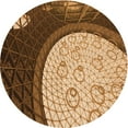 thumbnail image 1 of Ahgly Company Indoor Round Patterned Blood Red Brown Area Rugs, 4' Round, 1 of 6