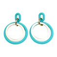 thumbnail image 2 of Hyasfey 1 Pair Circle Stitching Hollow Stud Earrings Acrylic Hoop Splicing Drop Earrings Colorful Contrast Geometric Lightweight Dangle Earrings, 2 of 8